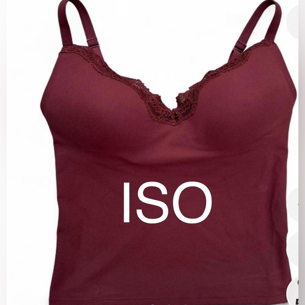 ISO SKIMS BURGUNDY PUSH UP LACE CAMI